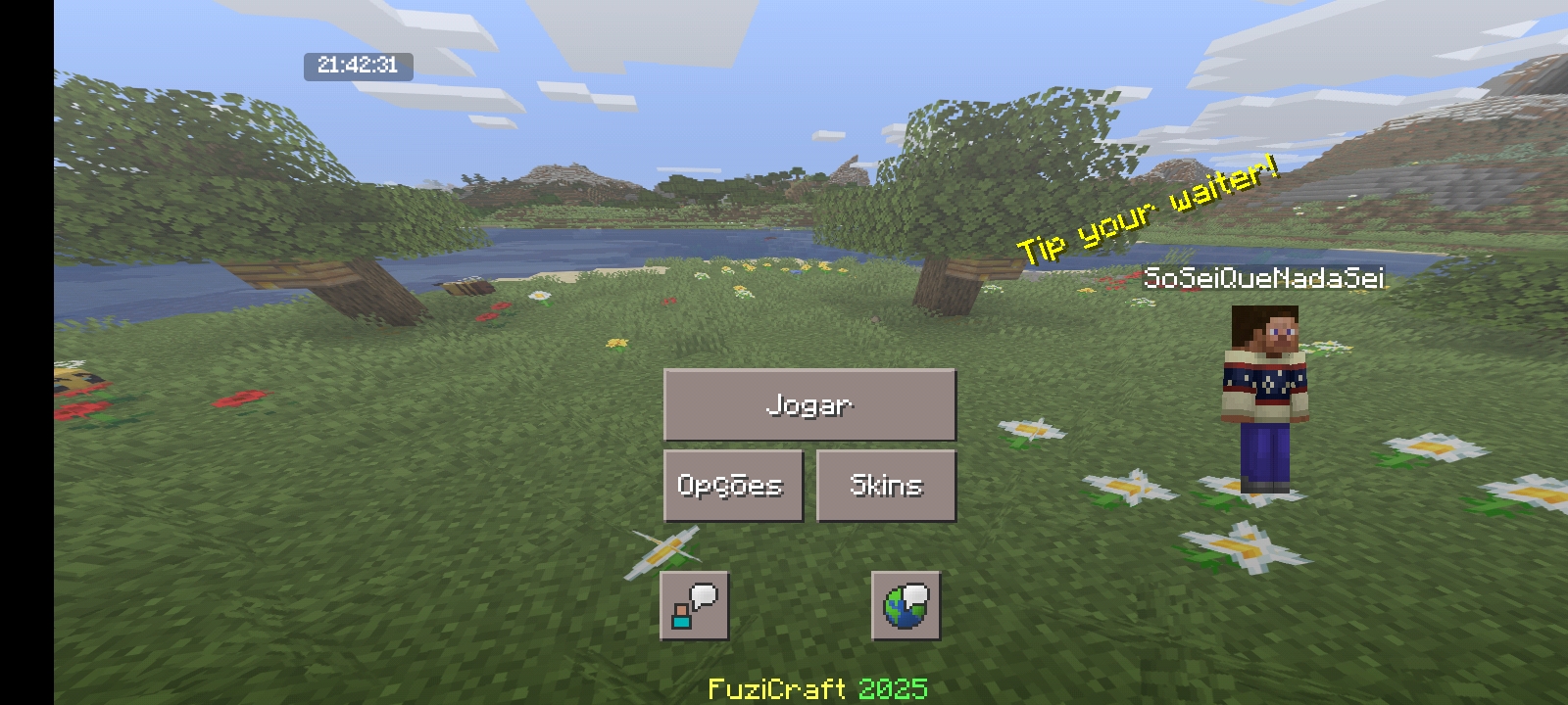 Tela inicial do FuziCraft